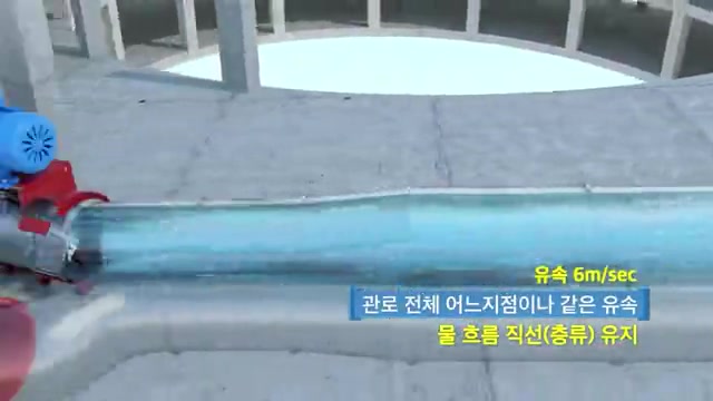 홍보영상 속 수로와 물 흐름 시각화